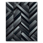 Dark Gray Geometric Interlocking Chevron Rug