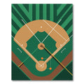 Minimalist Geometric Baseball Diamond Field Rug