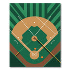 Minimalist Geometric Baseball Diamond Field Rug