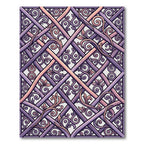 Ornate Purple and Rose Filigree Rug