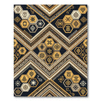Tribal Gold Geometric Hexagon Zigzag Rug