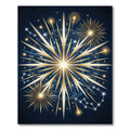 Golden Celestial Starburst Navy Area Rug