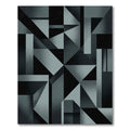 Modern Charcoal Geometric Abstract Industrial Rug