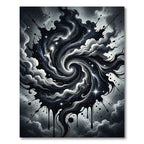 Monochrome Celestial Vortex Starry Night Rug