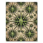 Midcentury Modern Olive Starburst Geometric Rug
