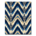 Navy Gold Ikat Chevron Geometric Rug