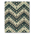 Earthy Chevron Paw Print Geometric Rug