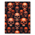 Bold Orange Skull Graphic Art Rug