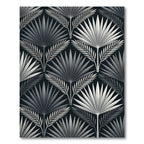 Silver Palm Frond Botanical Art Rug