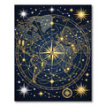 Celestial Gold Compass World Map Rug