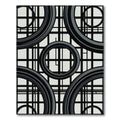 Bold Black Ring Grid Composition Rug