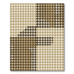 Sophisticated Taupe Houndstooth Plaid Block Rug