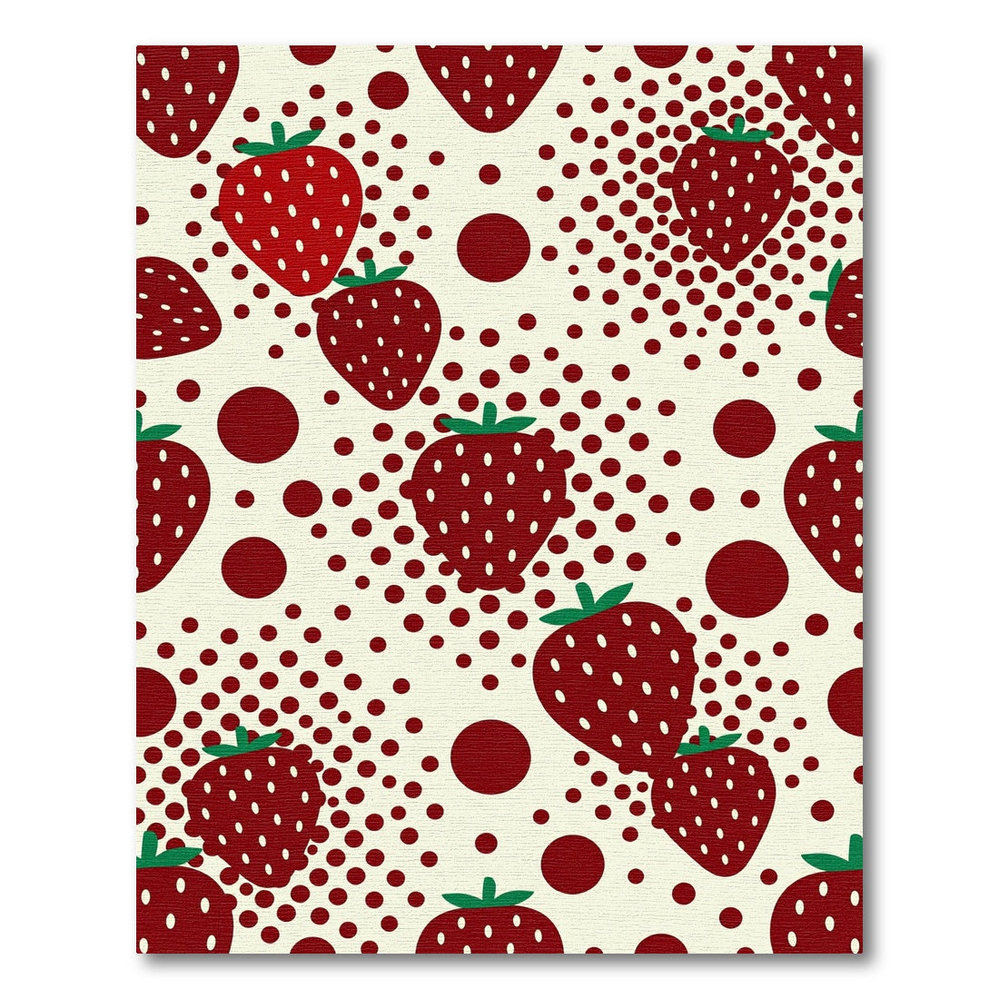 Red Strawberry Polka Dot Fruits Rug