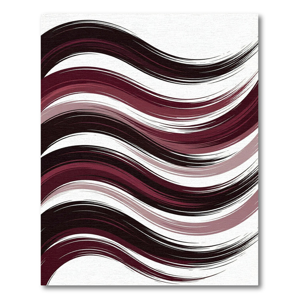 Modern Abstract Burgundy Swirl Rug
