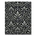 Elegant Silver Acanthus Damask Scroll Rug