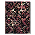 Earthy Red Geometric Lattice Floral Rug