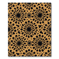 Black Floral Burst Ochre Abstract Rug