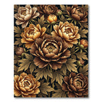 Elegant Sepia Peony Floral Arrangement Rug