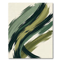 Modern Sage and Forest Green Swirl Rug