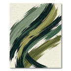 Modern Sage and Forest Green Swirl Rug