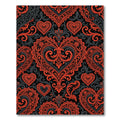 Crimson Black Heart Damask Jacquard Rug