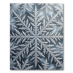 Icy Silver Geometric Snowflake Fractal Rug