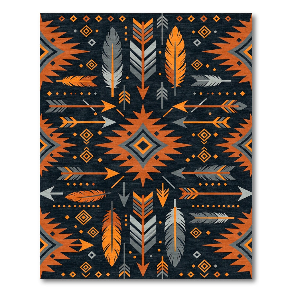 Tribal Geometric Arrow Feather Rug