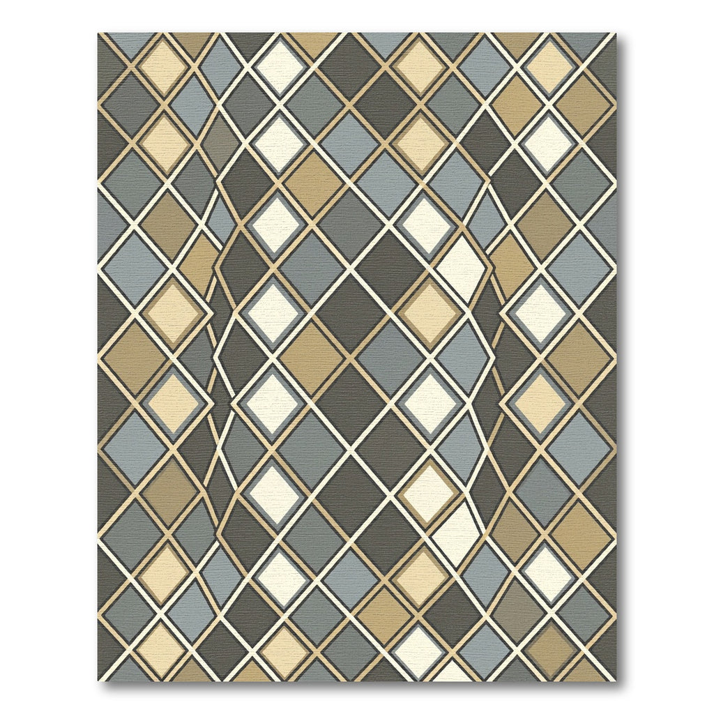 Earthy Diamond Weave Op Art Rug