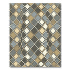 Earthy Diamond Weave Op Art Rug