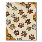 Earth Tone Animal Paw Tracks Rug