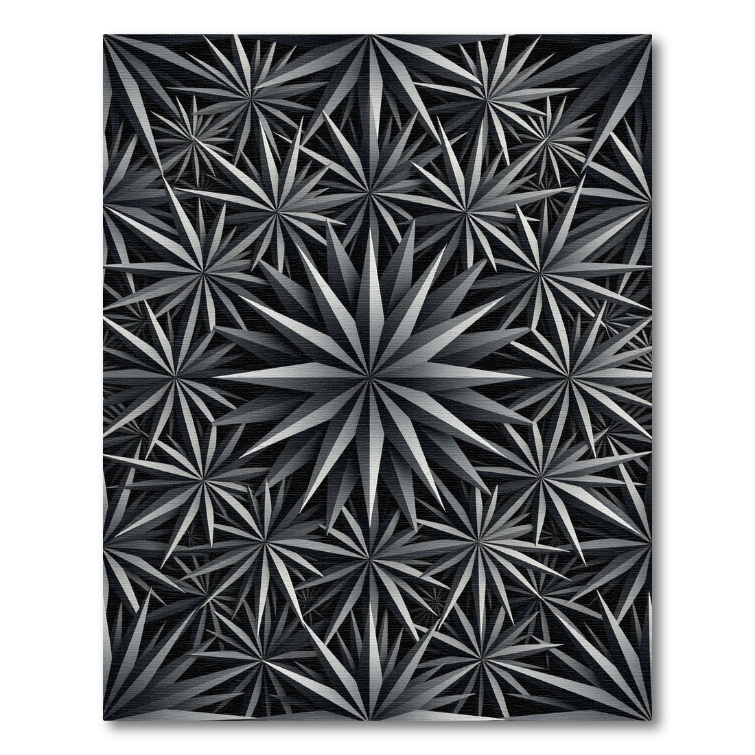 Monochromatic Starburst Abstract Composition Rug