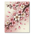 Blossoming Pink Cherry Branch Floral Rug