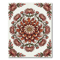 Coral Chrysanthemum Floral Mandala Arrangement Rug
