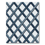 Modern Navy Geometric Interlocking Lattice Rug