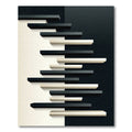 Minimalist Monochrome Geometric Layered Stripe Rug