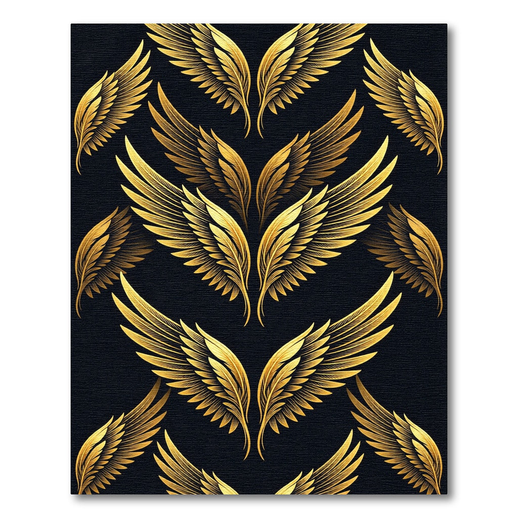 Golden Angel Wings Repeating Pattern Rug