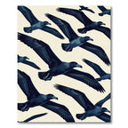 Soaring Midnight Birds in Flight Rug