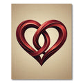 Interlocking Crimson Heart Abstract Art Rug