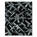 Tactical Monochrome Firearm Vector Art Rug