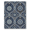 Intricate Blue Floral Medallion Arabesque Rug