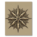 Vintage Golden Compass Ornate Star Rug