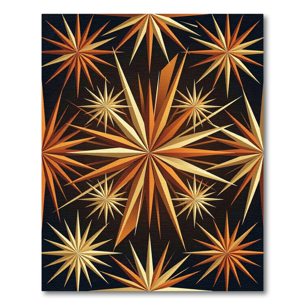 Golden Celestial Sunburst Geometric Area Rug