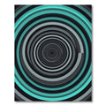 Modern Teal and Gray Concentric Vortex Rug