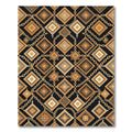 Luxury Golden Chain Geometric Square Art Rug