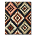 Geometric Earthy Tone Ikat Diamond Rug