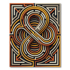 Modern Geometric Infinity Maze Ochre Rug