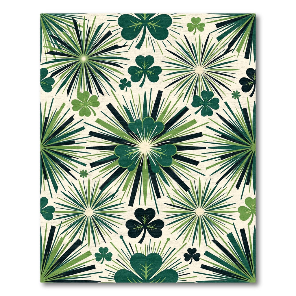 Green Clover Burst Radiance Rug