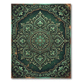 Emerald Ornate Floral Medallion Scroll Rug