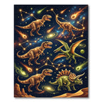 Celestial Dinosaur Constellation Cosmic Scene Rug