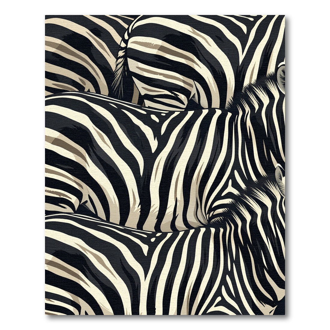 Wild Black Cream Zebra Texture Rug
